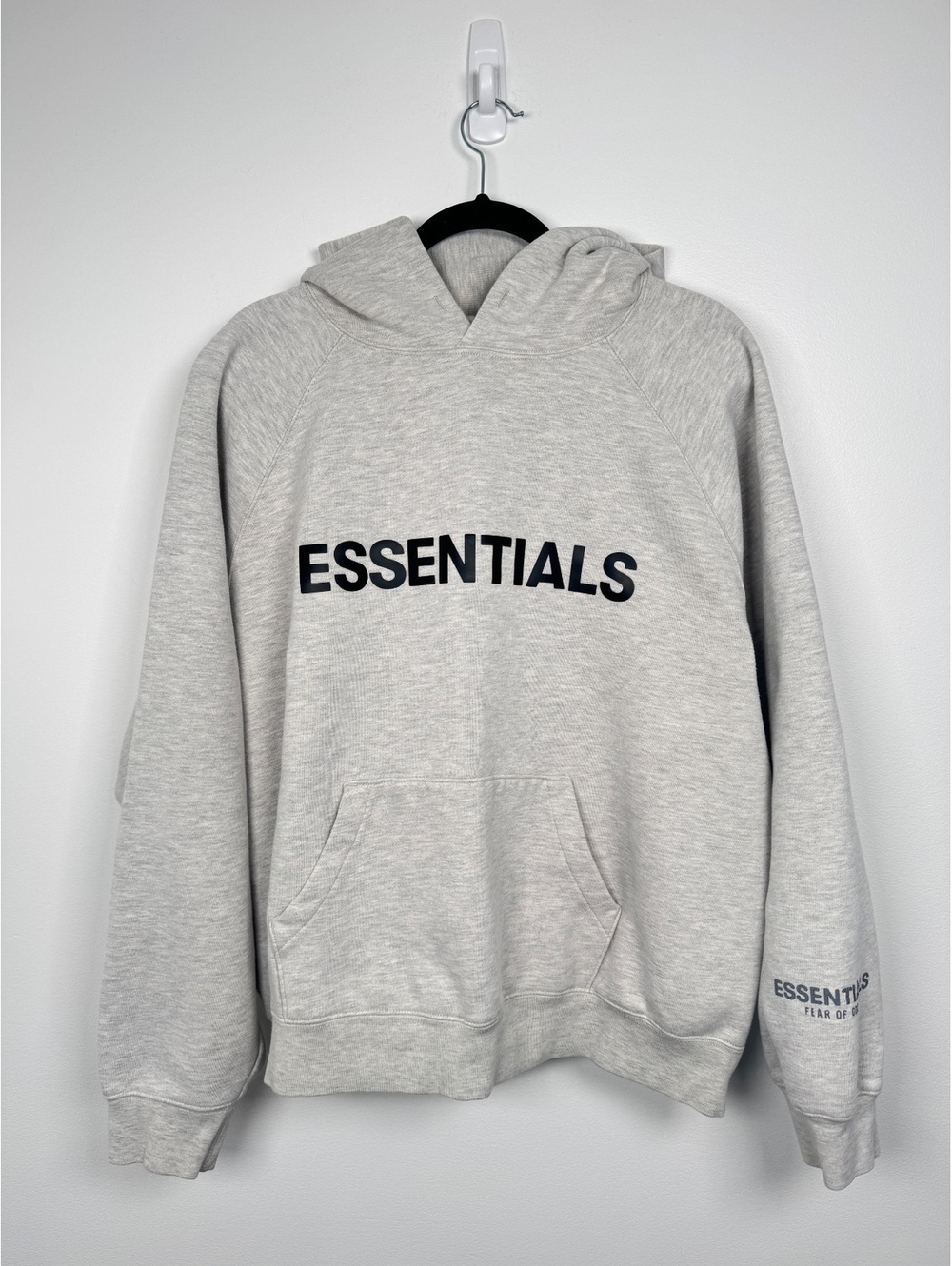 Fear of God Essentials Mens Large Gray Pullover Hoodie Sweatshirt